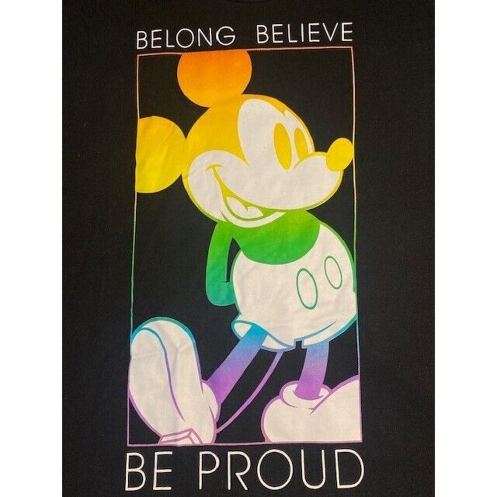 MICKEY MOUSE Disney TANK TOP XL BLACK Pride MUSCLE SHIRT belong believe be proud - Picture 3 of 10